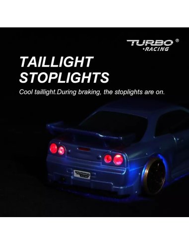 Micro Drift Turbo Racing 1/76 ème bleu complète