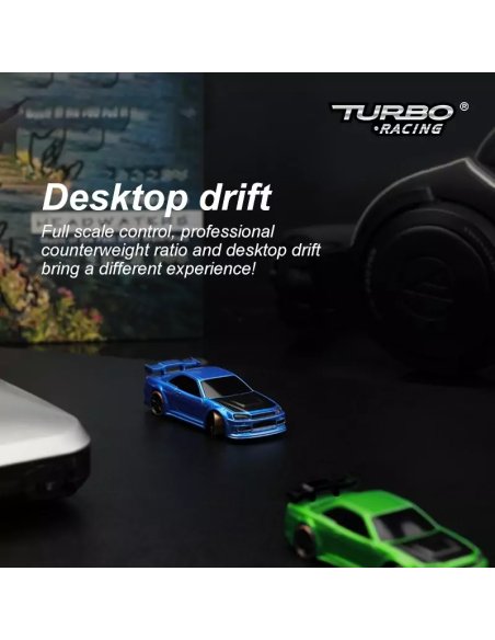 Micro Drift Turbo Racing 1/76 ème bleu complète