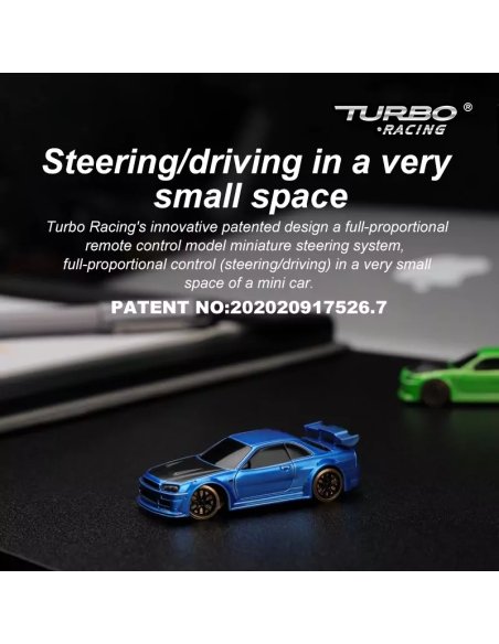 Micro Drift Turbo Racing 1/76 ème bleu complète