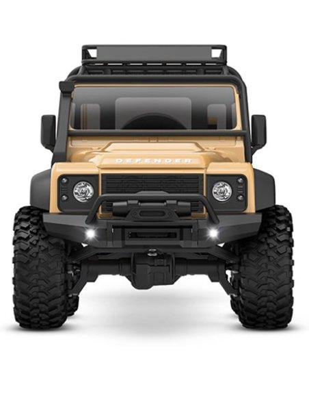 TRX-4M land rover defender vue de face couleur sable . distribution Futurheli