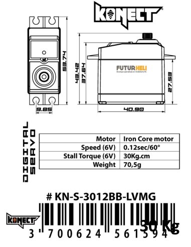 Caractéristiques de type Konect 30 k distribuer chez Futurheli
