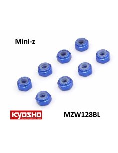 Mini-Z écrous de roue M2 Nylock Alu bleu (x8) Kyosho MZW128BL vendu par futurheli .