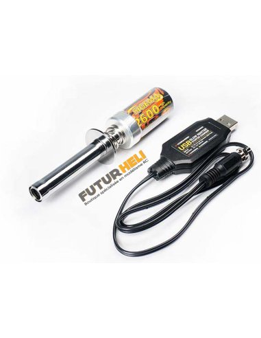 Chauffe Bougie +Batterie 2600 Mah + Chargeur USB  distribution Koswork futurheli modelisme