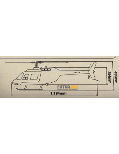 Fuselage Jet Ranger peint classe 50 Hirobo