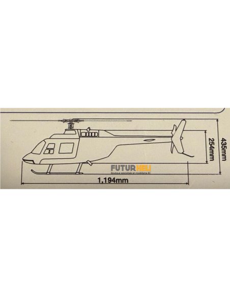 Fuselage Jet Ranger peint classe 50 Hirobo