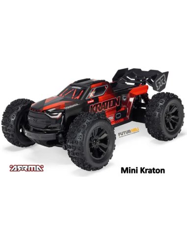 Mini kraton 3S 4x4 brushless 1/16 ème Noir-rouge Arrma ARA2508T1 distribution Futurheli