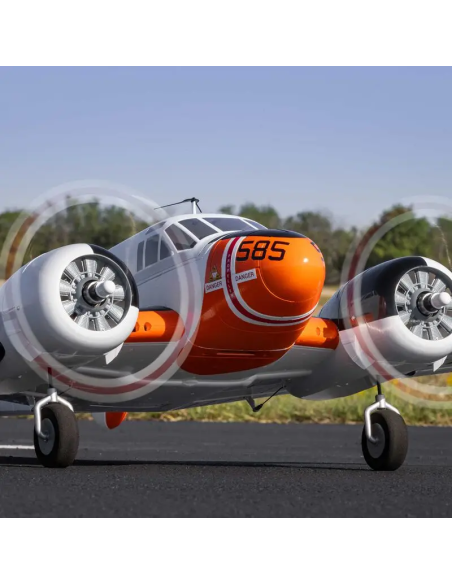 Beechcraft bi-moteur env 1,5M PNP - BNF Basic +AS3X Safe