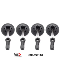 HTR-599110 Coupelle ressort + chapes amortisseur 1/8 ème HTR 16mm (x4)