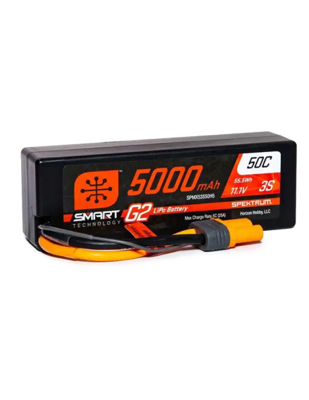 Batterie lipo 5000 mAh 3S 50C Smart G2 prise IC5 futurheli .
