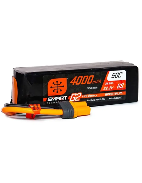 Batterie lipo 4000 Mah 6S 50C Smart prise IC5 Spektrum SPMX46S50