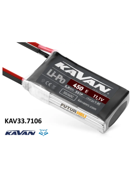 Batterie lipo 450 Mah 3S 11,1v 30/30C Kavan KAV33.7106