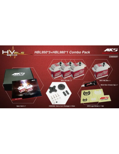 Set de servo Brushless Helico MKS pour Classe 600 à 800