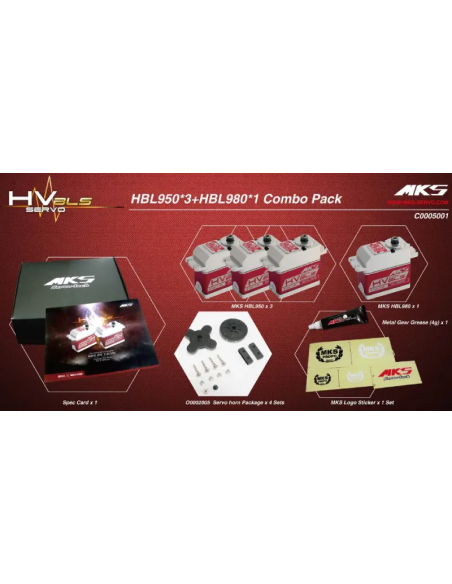 Set de servo Brushless Helico MKS pour Classe 600 à 800