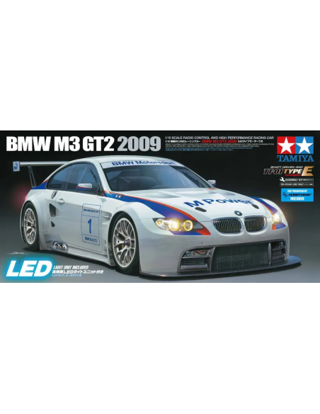 Bmw M3 GT2 2009 TT-01E 1/10 ème Tamiya 58449 +LED