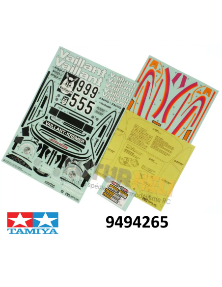 Tamiya 9494265 Stickers Porsche 934 Vaillant