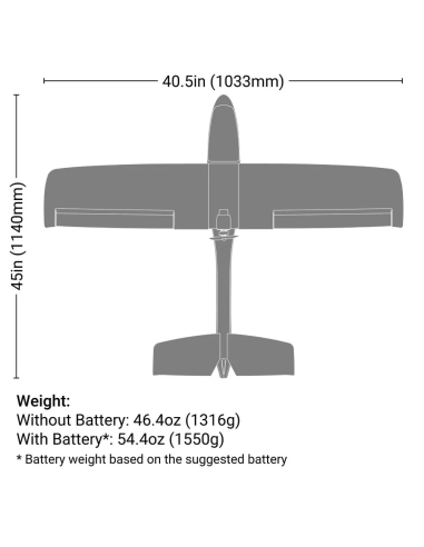 Aéroscout S2 (env 1,1m) RTF + Radio + Simulateur ABZ380002