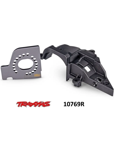 Traxxas 10769R Support moteur Alu Gris + Couvercle transmission futurheli RC distribution