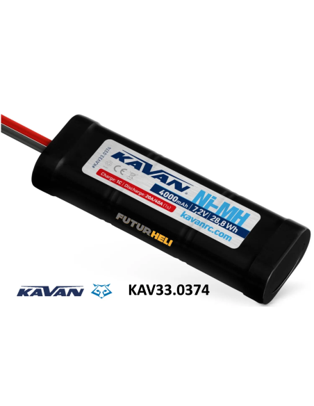 Kavan Futurheli Batterie 4000 Mah NiMH 7,2v prise Tamiya Kavan