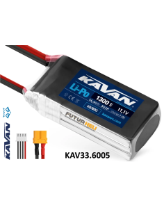 Batterie lipo 1300 Mah 3S 11,1v 40/80C Prise XT60 Kavan Futurheli dealer
