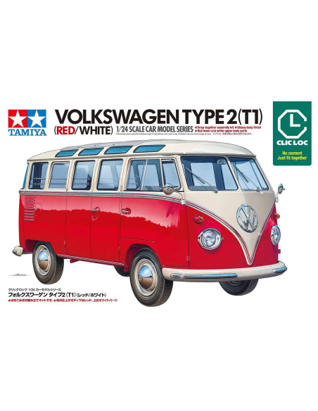Tamiya 28101 volkswagen Type 2 Rouge/Blanc 1/24 sans colle