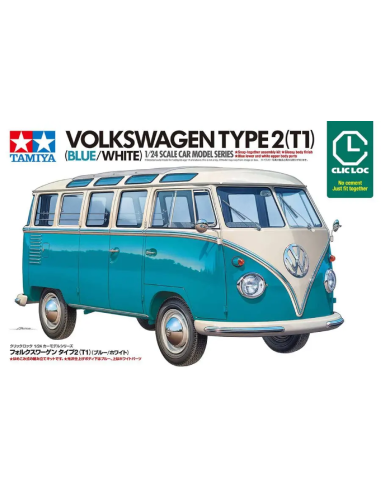 Tamiya 28102 volkswagen Type 2 Bleu/Blanc 1/24 sans colle