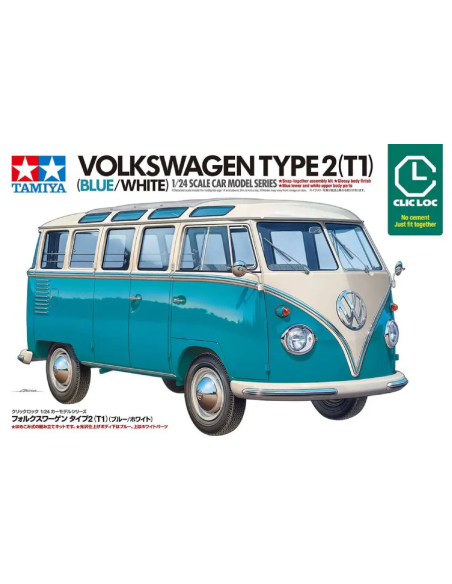 Tamiya 28102 volkswagen Type 2 Bleu/Blanc 1/24 sans colle