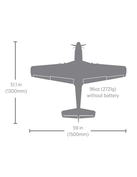 E-flite Big Beautiful Doll P51D Mustang BNF ou PNP