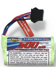 Batterie li-ion 500 Mah 7,4v prise JST-4 futurheli distribution Carson France