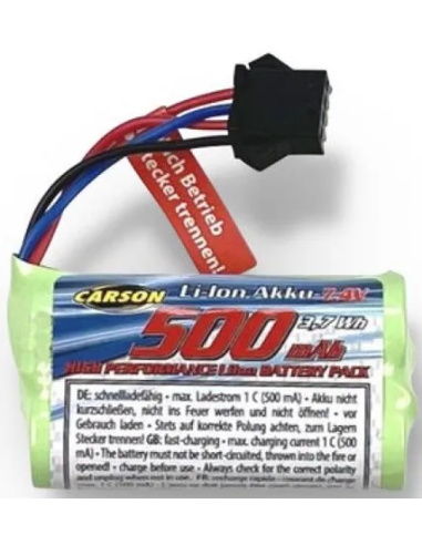 Batterie li-ion 500 Mah 7,4v prise JST-4 futurheli distribution Carson France