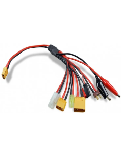 Cable multifonctions 8 en 1avec prise XT60 coté chargeur  distribué par Futurheli RC .