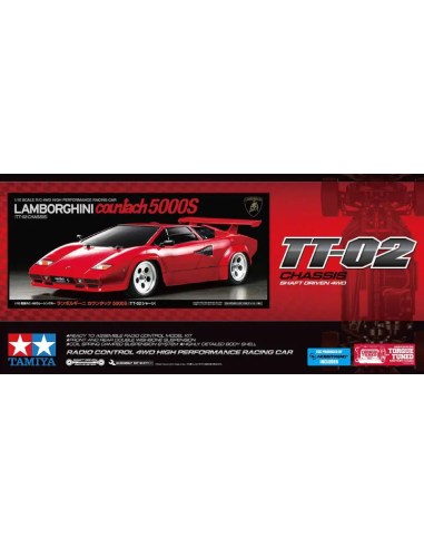 Tamiya 47527 Lamborghini Countach 5000S TT-02 1/10