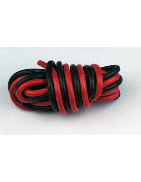 Fils souple silicone 1.32 mm²  1 M rouge et noir