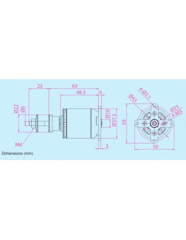 Moteur brushless OMA-3825-750 os engine