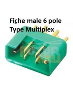 Fiche Male 6 pole Type Multiplex à l'unité