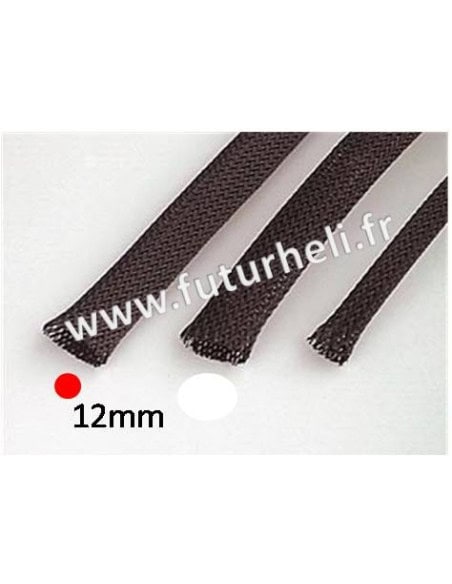 Gaine tressée 12 mm livrée au mètre.