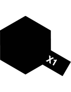 Peinture acrylique X1 noir brillant (23 ml)  Tamiya