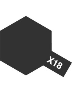 Peinture acryliqueX18 noir satiné brillant(23 ml) Tamiya