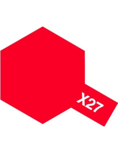 Peinture acrylique Mini X27 rouge translucide brillant (10 ml)   Tamiya