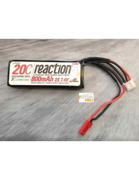 Lipo 800 mAh 7.4 v 2S 20c Prise Bec  Horizon hobby DYN9104