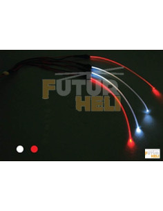 Led Tube x4 2x rouge 2x blanc connection JST ou bec 2