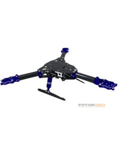 Châssis tricopter Bleu Carbone Alu Rakonheli