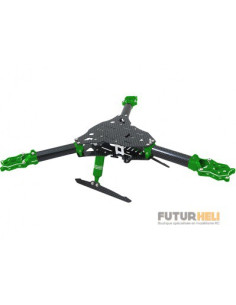 Châssis tricopter Bleu Carbone Alu Rakonheli